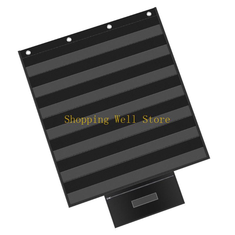 KX4B 7 Row Wall Hanging Pocket Chart For Interactive Learning And Concept Display