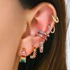 925 Silver Ear Buckles Fashion Hoop Earrings Colorful Crystal Pendants Gold Earring Premium Luxury Women's Jewelry Gift