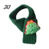 Cozy Puppy Winter Gear Christmas Knitted Pet Scarf with Reindeer & Stocking Decor, Adjustable Soft Reusable Decor Yarn Dog Cat Neck Collar,