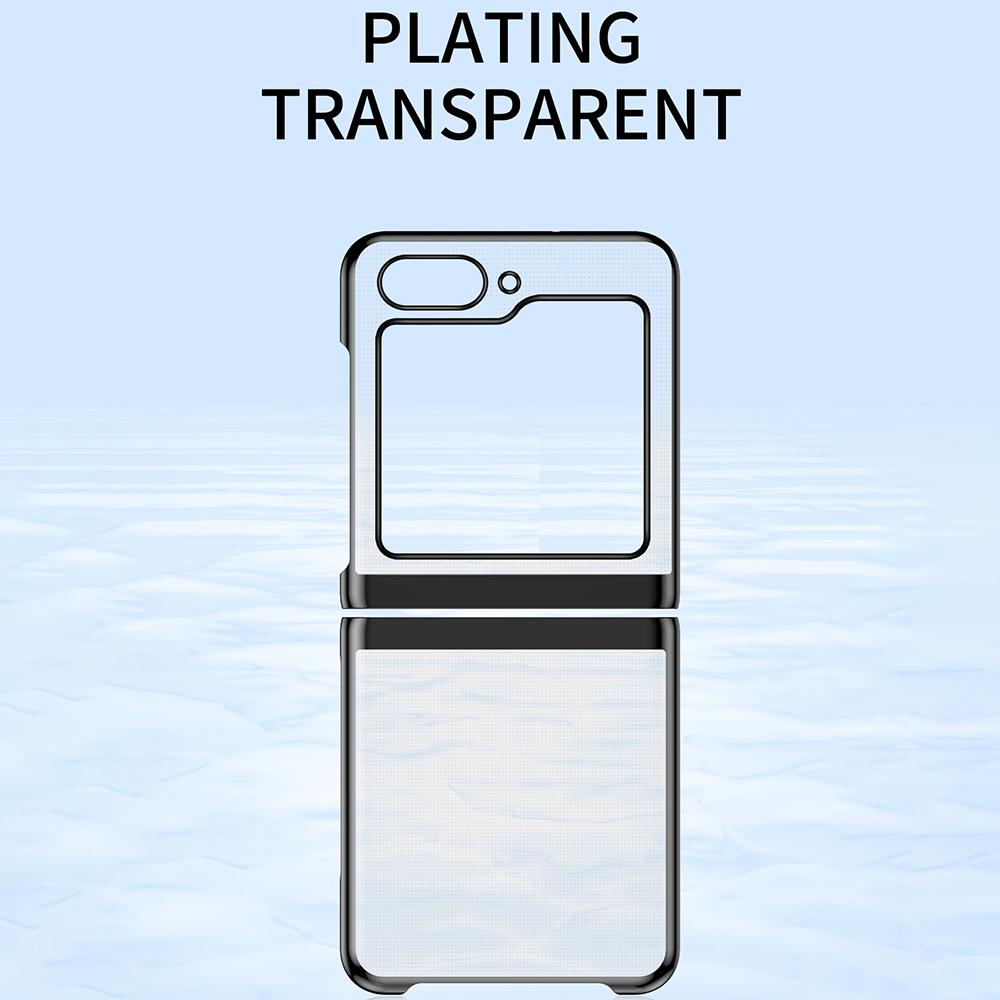 

Clear Back Cover for Samsung Galaxy Z Flip5 5G,Hard PC Electroplating Frame Phone Case Silver