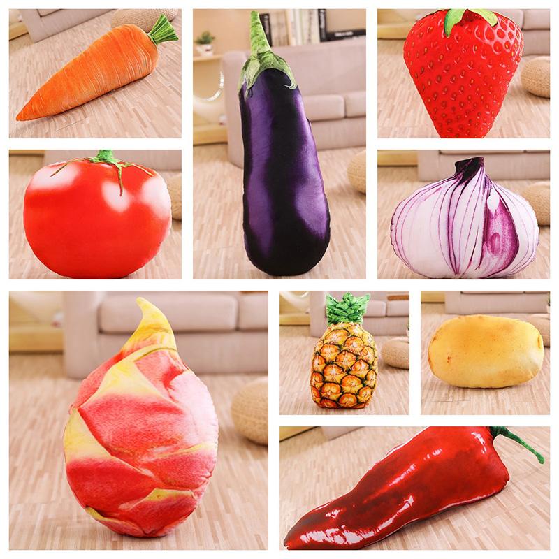 Simulation Plush Fruit Toy Vegetable Pillow Sofa Cushion Home Decor Gift Girls