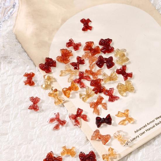 30Pcs/Bag Resin Camellia Art Rhinestones Bowknot Beautiful Durable Eco-friendly Nail Nail Accessories