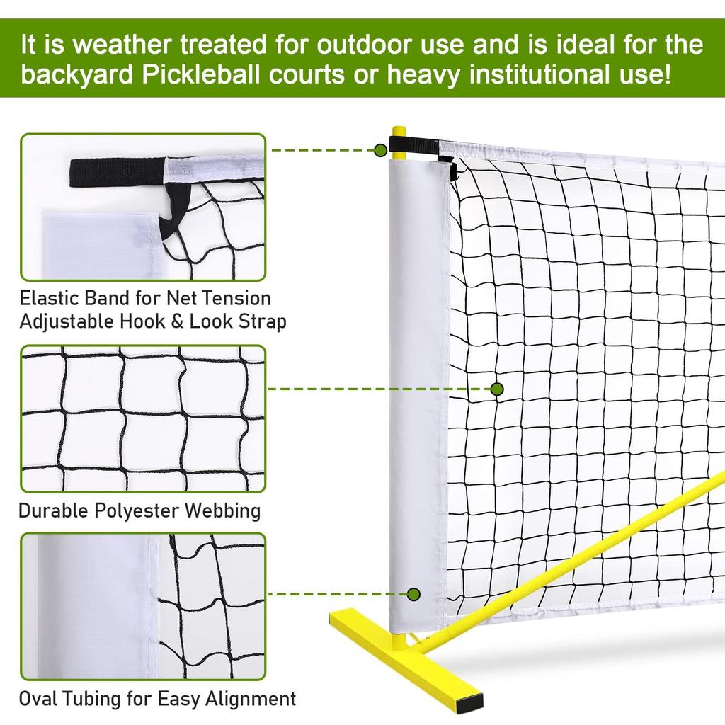 Rede de Pickleball de Reposição 22x3 pés Tamanho Padrão Universal Encaixe em Estrutura Portátil
