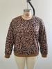 Übergröße Damen Sweatshirt mit Leopardenmuster - Europäischer & Amerikanischer Stil, Rundhalsausschnitt, Langarm-Pullover-Oberteil
