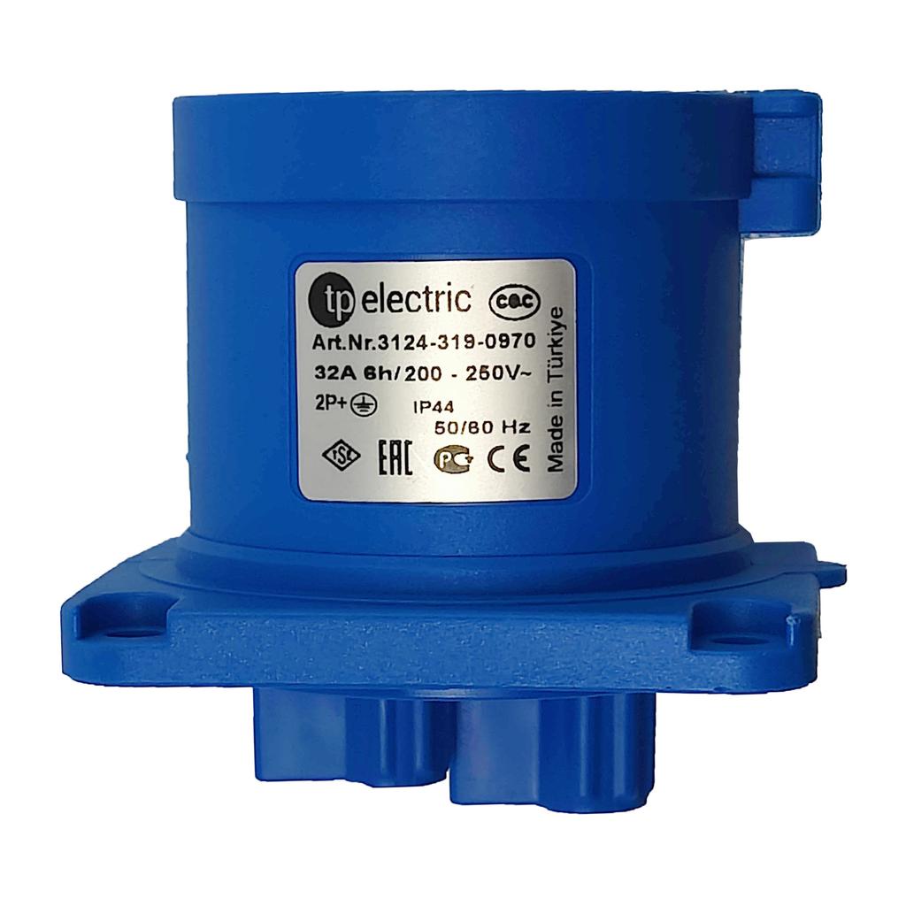 Wtyczka Tablicowa Kempingowa Prosta Cee 3P 32A 230V Ip44