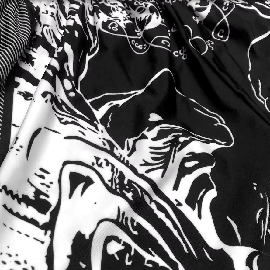 Muay Thai Kickbox Box MMA UFC Černobílé Ležérní Šortky Gym Sport Unisex Muži Ženy Cvičení Rychleschnoucí Potisk Elastický Vysoký Pas Trénink