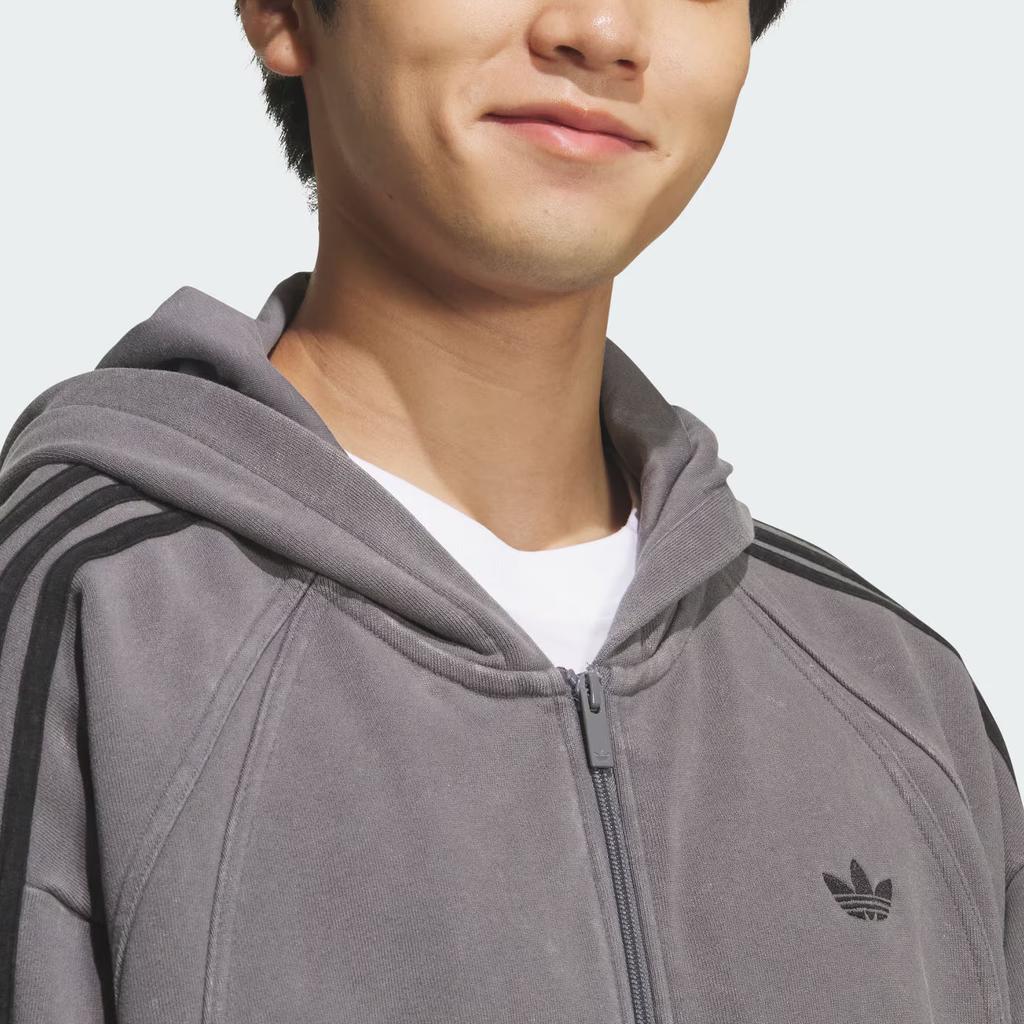 adidas Originals TG FZ Hoodie Loose Fit Striped Zip Long Sleeve Jacket Unisex Jackets KQ5525