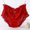 Red Medium High Waist Plus Knickers Size Sexy Comfortable Cheongsam with Buckle Fat Underwear Panties
