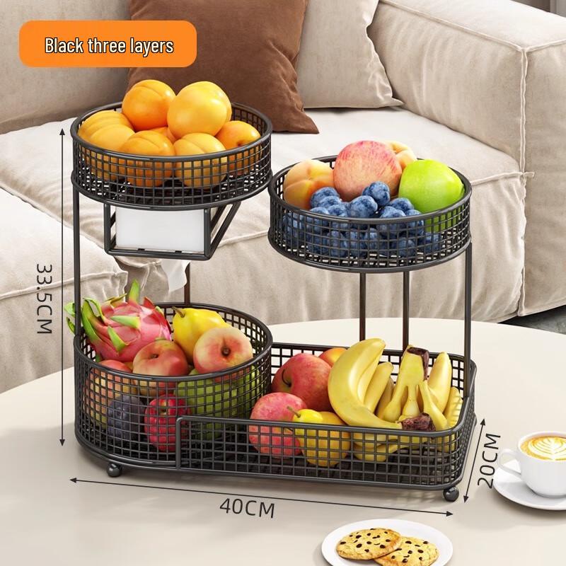 Многоярусная фруктовница и поднос для закусок с салфетницей