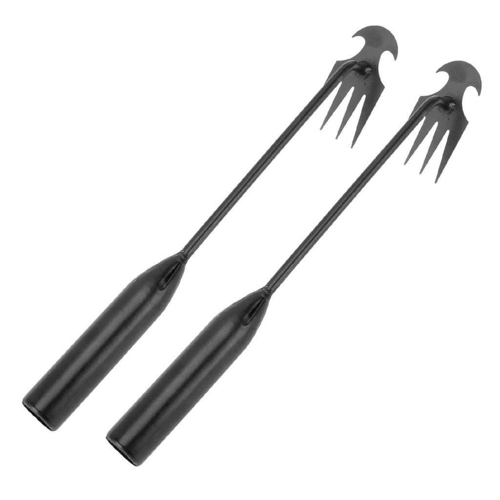 2 Stück Unkrautentfernungswerkzeug Professionell 4 Zähne Edelstahl Manuelles Unkrautjätegerät Unkrautzieher