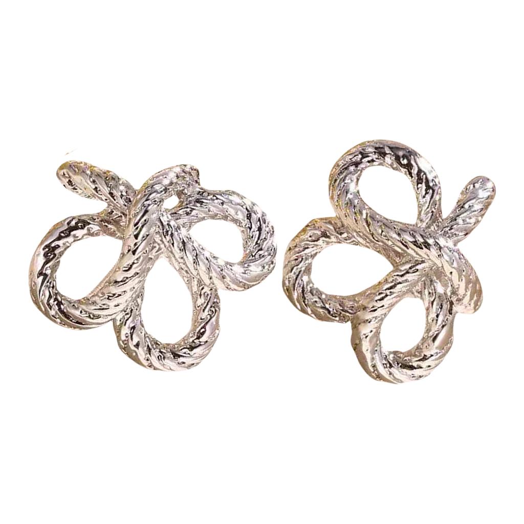 Elegant Knot Weave Gold/Silver Plated Alloy Studs Earrings for Women Fashion Ear Accessories Personality Party Jewelry