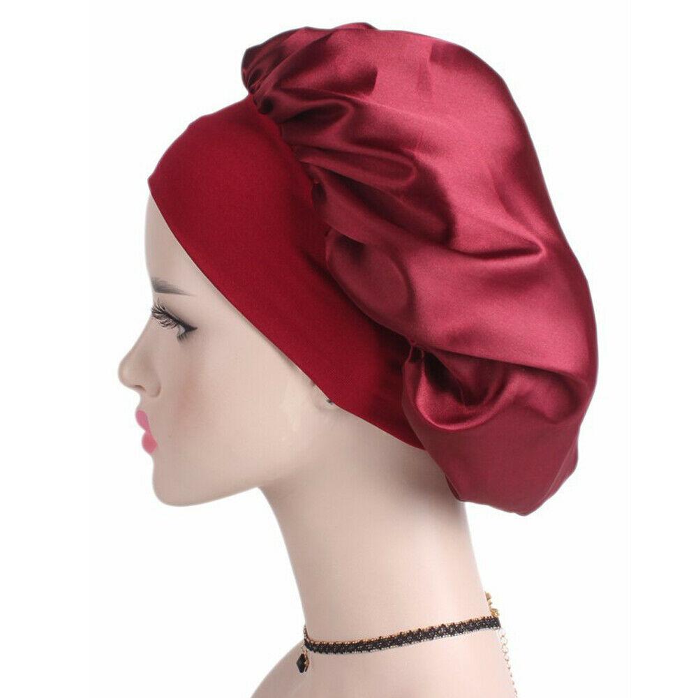 

Женская шелковая модная шляпа Чепчик Шапка для волос Повязка на голову Атласный чепчик Шапка Ночной мягкий платок Головной убор Спальный чепчик Украшение
