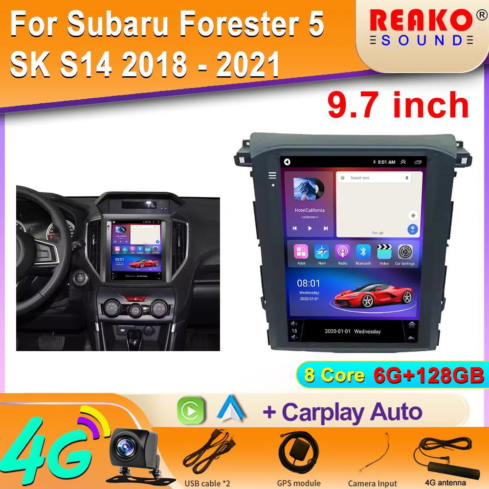 9.7 Inch IPS For Subaru XV Forester 2018-2021 Car Radio Android 14 4G WIFI Carplay Stereo 2 Din DVD Player GPS Navigation