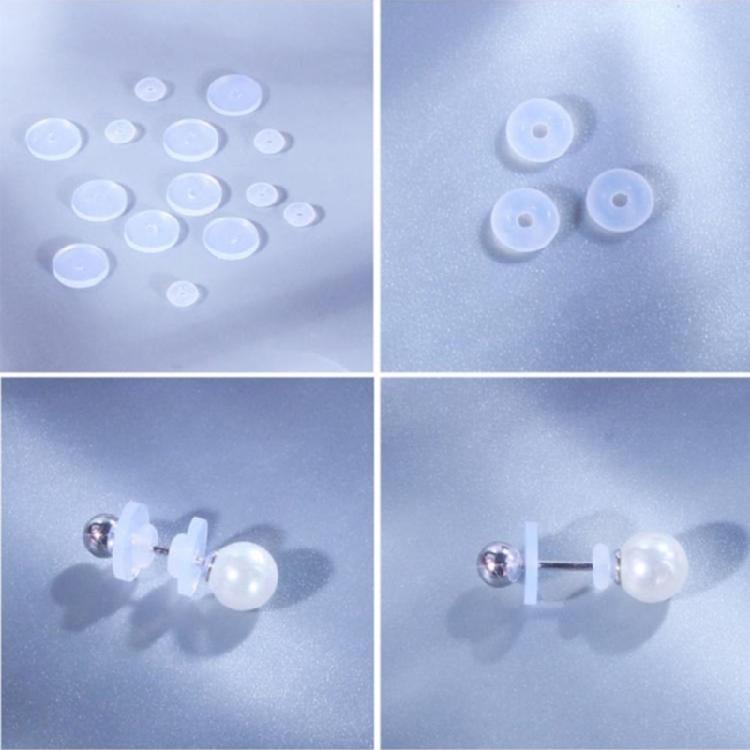 Pack of 100 Clear Disc Pads Set Earrings Back Stopper Earlobe Support Patches