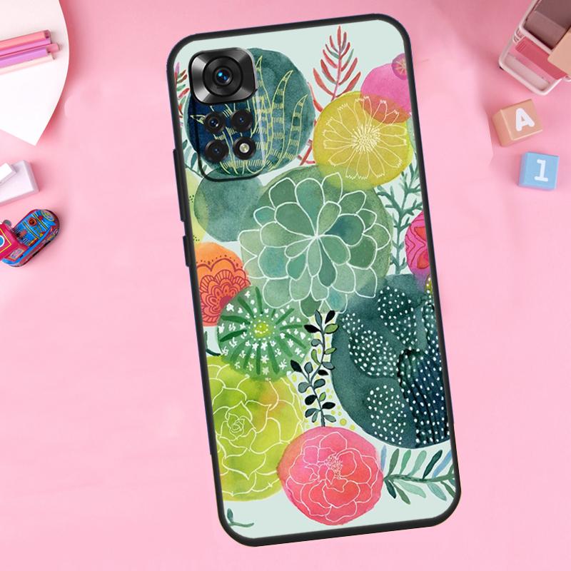 Kaktus-Sukkulente als Handyhülle für Xiaomi Redmi Note 13, 14, 9, 10, 11, 12, 15 Pro Plus, Redmi 15 C, 14 C, 10 C, 12 C, 13 C