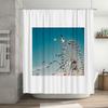 Bathroom Curtain Ferris Wheel Beach Sunset Ocean View Shower Curtain Set Coastal Home Decor Modern Waterproof Fabric