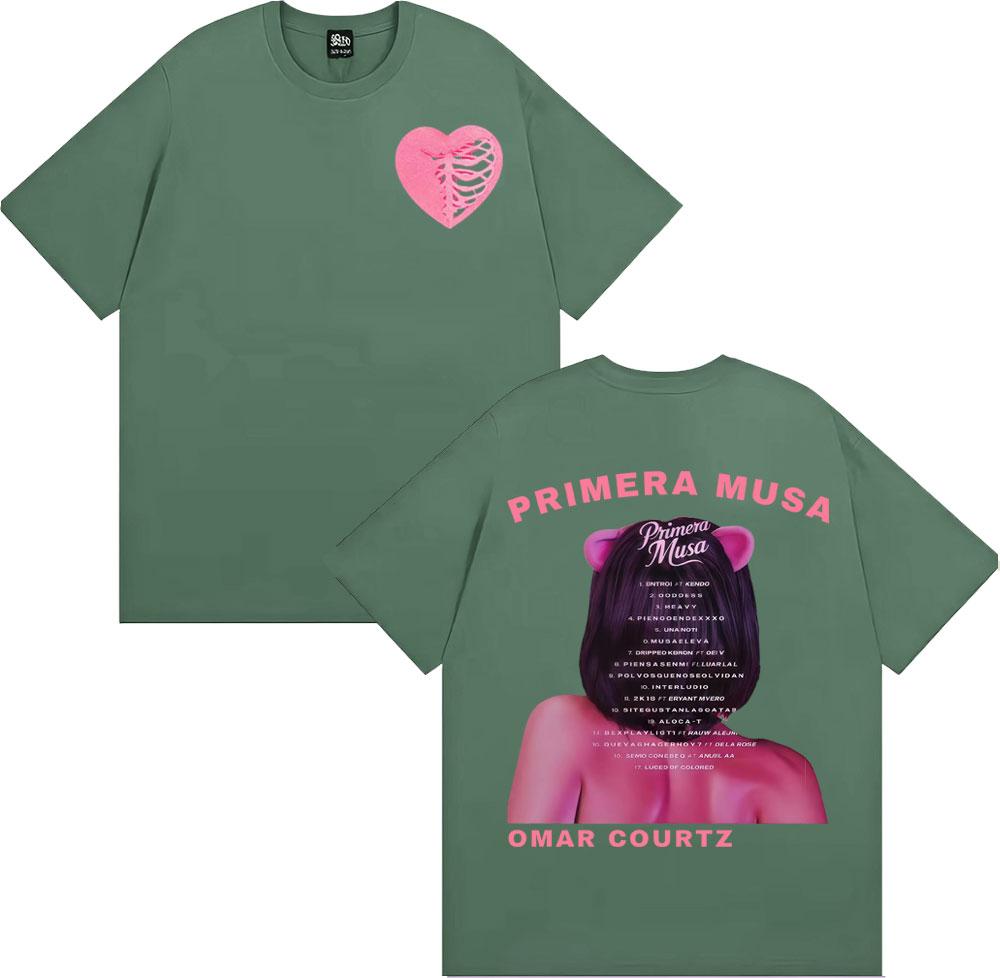

Omar Courtz Primera Musa Album Tour Merch Tshirts Men Women High Street Fashion Trend T Shirts Comfort Cotton Oversized Tshirt 4XL