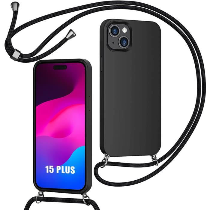 Case - E.F.CONNECTION - for iPhone 15 Plus - Liquid Silicone - Flexible - Durable Elastic Cord