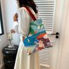 Cartoon Canvas Tote Bag For Women 2023 Summer New Street Fashion Shoulder Bag Large Size