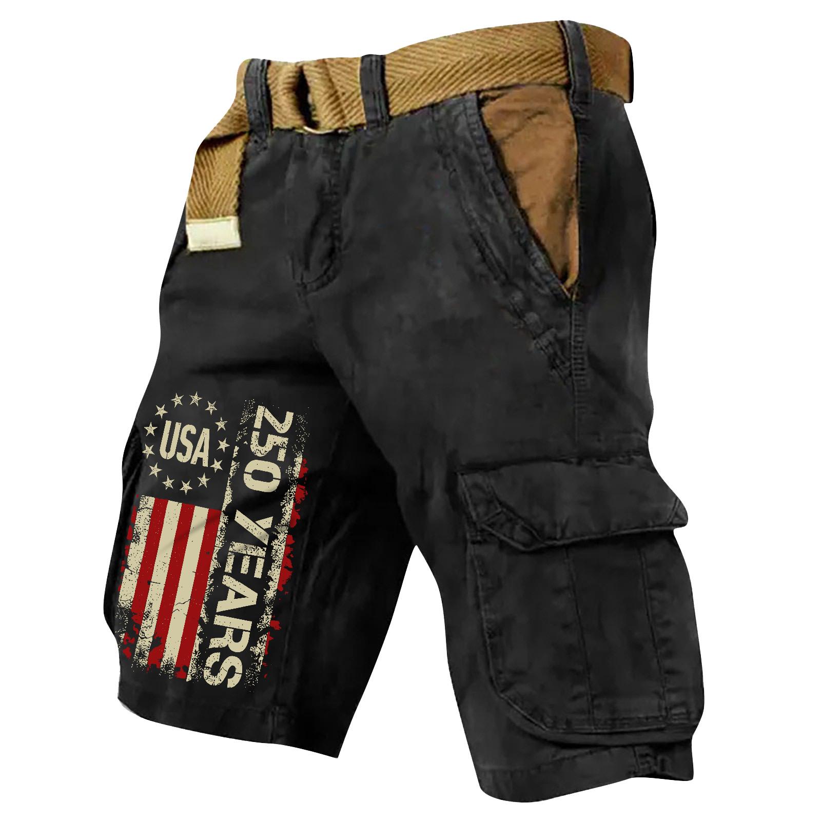 Viper Heren Cargo Shorts met Meerdere Zakken Relaxte Pasvorm Bedrukt Ontwerp Lichte Casual Shorts voor Dagelijks Gebruik L zwart