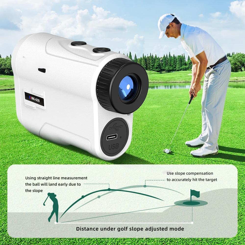 Golf Laser Rangefinder Rechargeable 600M/1000M 6X Magnification Monocular Telescope Range Finder for Outdoor Sports