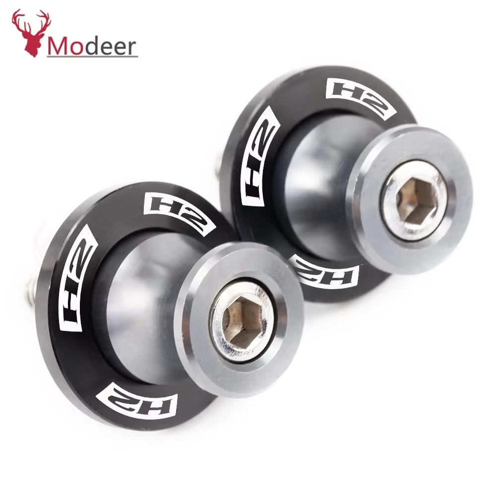 

2 Pcs With logo ZH2 For KAWASAKI ZH2 Z H2 Zh2 2019-2020 -2022 motorcycle accessories M8 Swingarm Spool Slider Stand Screws сірий