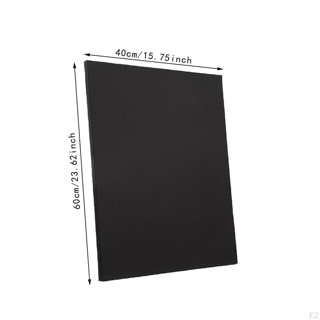 2 Pieces Black Canvas Art Panels with Wooden Frame for Painting