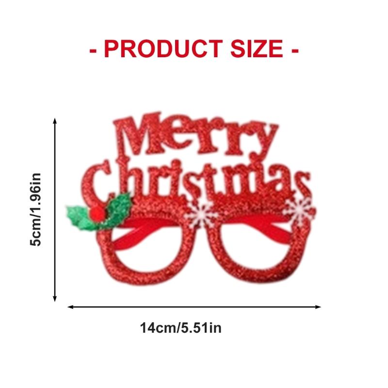 Christmas Decorative Plastic Frame Eyeglasses Set For Holiday Parties And Family Gatherings With Lightweight Design