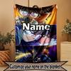 Manta Personalizada con Nombre y Estampado de Anime, Decoración del Hogar, Dormitorio, Sofá, Acampada, Sillón, Regalos para Cumpleaños Navidad