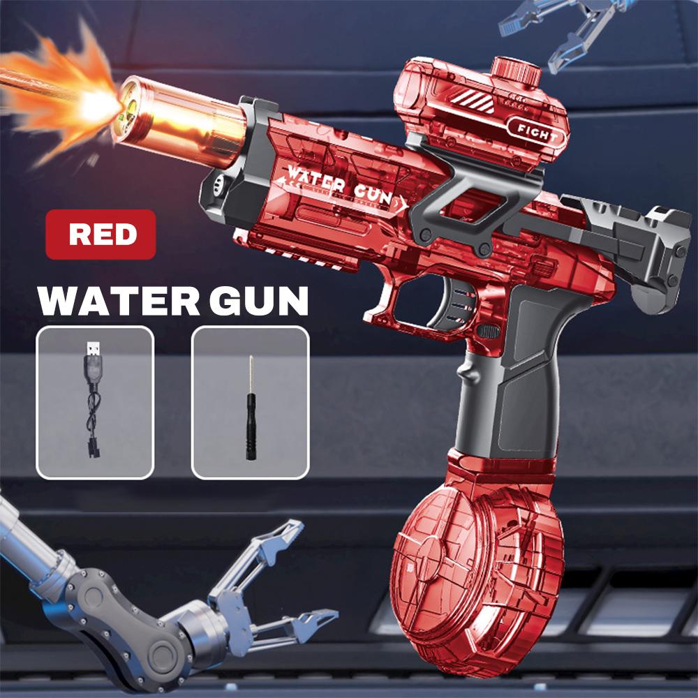

Электрический водяной пистолет, импульсный водяной пистолет, самоинтегрирующийся автоматический, поглощающий воду, большой емкости, освещение, детские игрушки, водяной пистолет красный