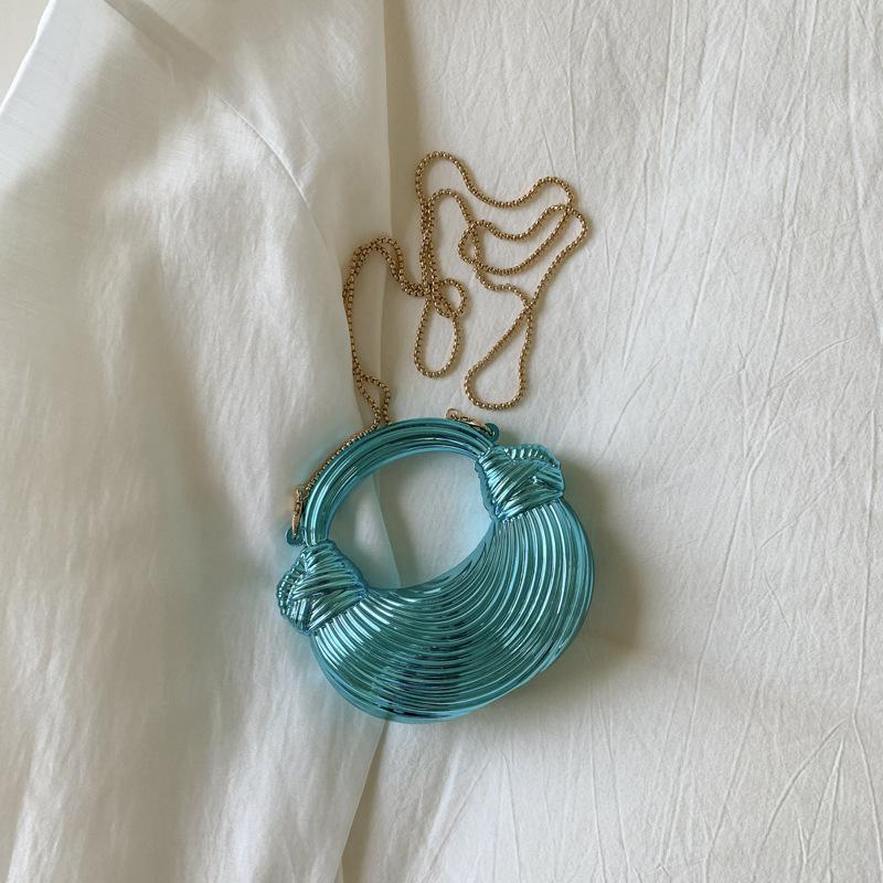 

Popular summer noodle crescent moon bag women s new acrylic bag niche casual messenger handbag tide синий