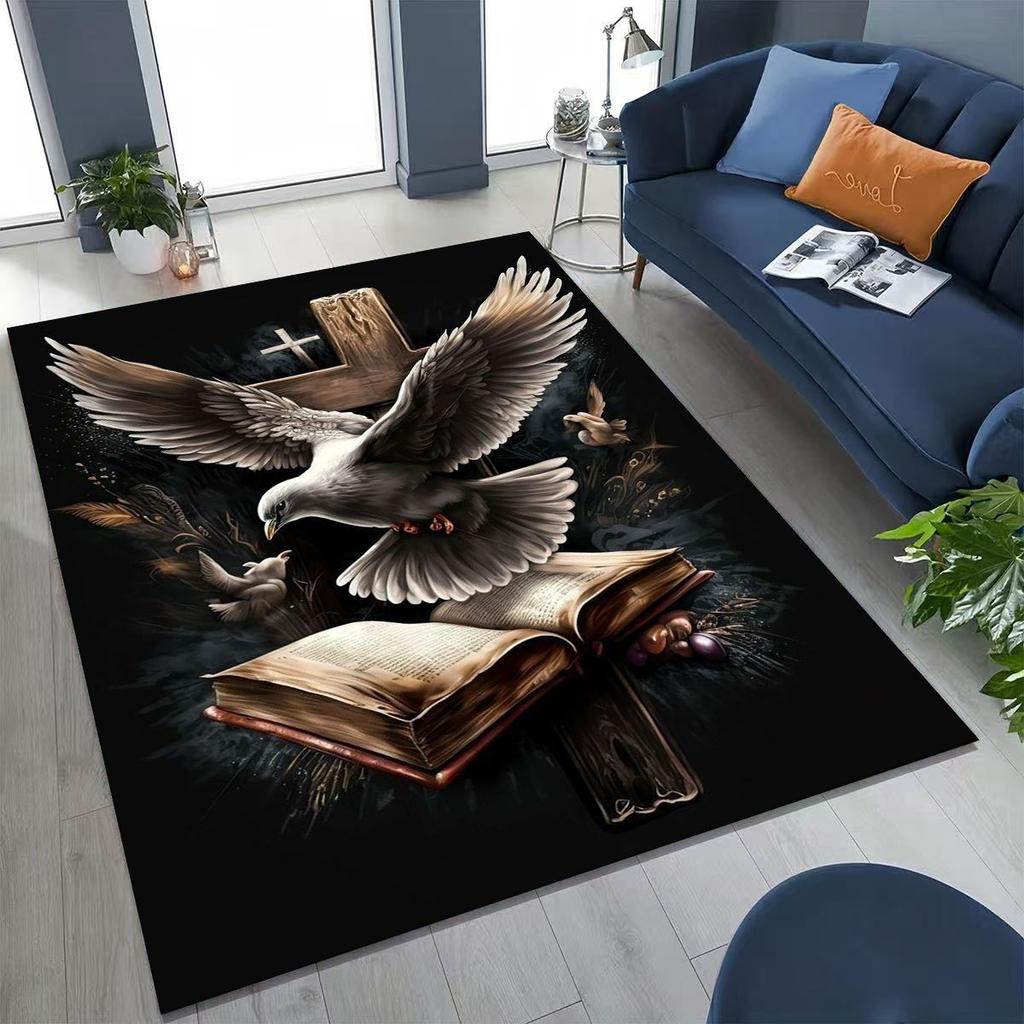 New Pray Jesus Rug for Bedroom Living Room Sofa Home Doormat Decor, Large Kids Play Non-slip Floor Mat
