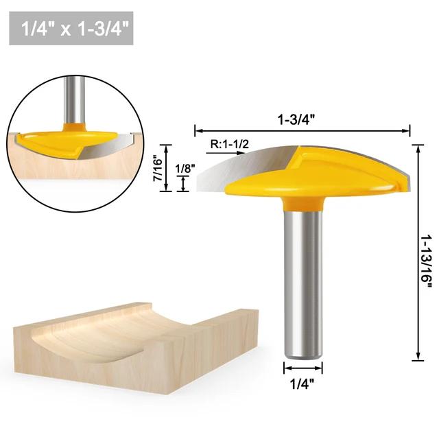 1/4" Router Bit For Wood Small Bowl Router Bit 6mm 8mm Shank Small Bowl Router Bit 1.65" Radius For Woodworking Cutting Tool