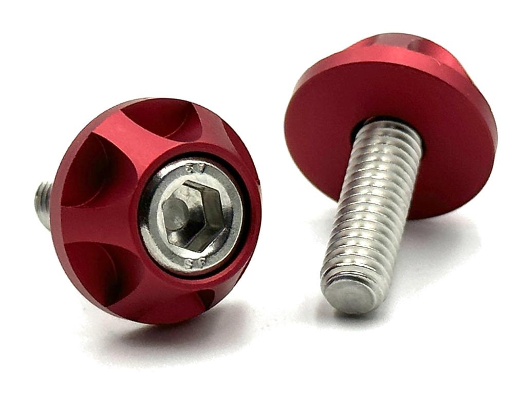 COTRAX License Plate Bolts, Lightweight, Aluminum, License Plate, Bolts, Washers + Stainless Steel, M6