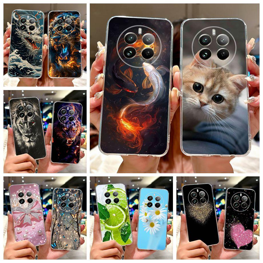 For Realme 12 Pro Plus Case RMX3840 Cute Cat Lucky Koi Painted Cover Soft Slim Phone Case For Realme 12 Plus Realme12 Pro+ Shell