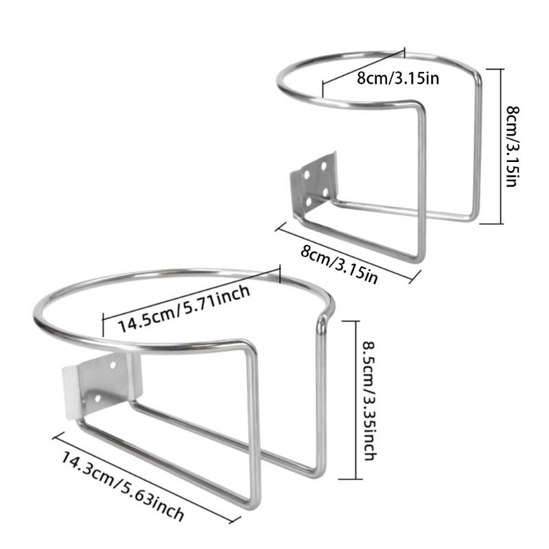 Stainless Steel Cup Storage Rack Wall Mounted Cup Shelf Organizer for Multiple Bottles Mugs Secure Space Efficient