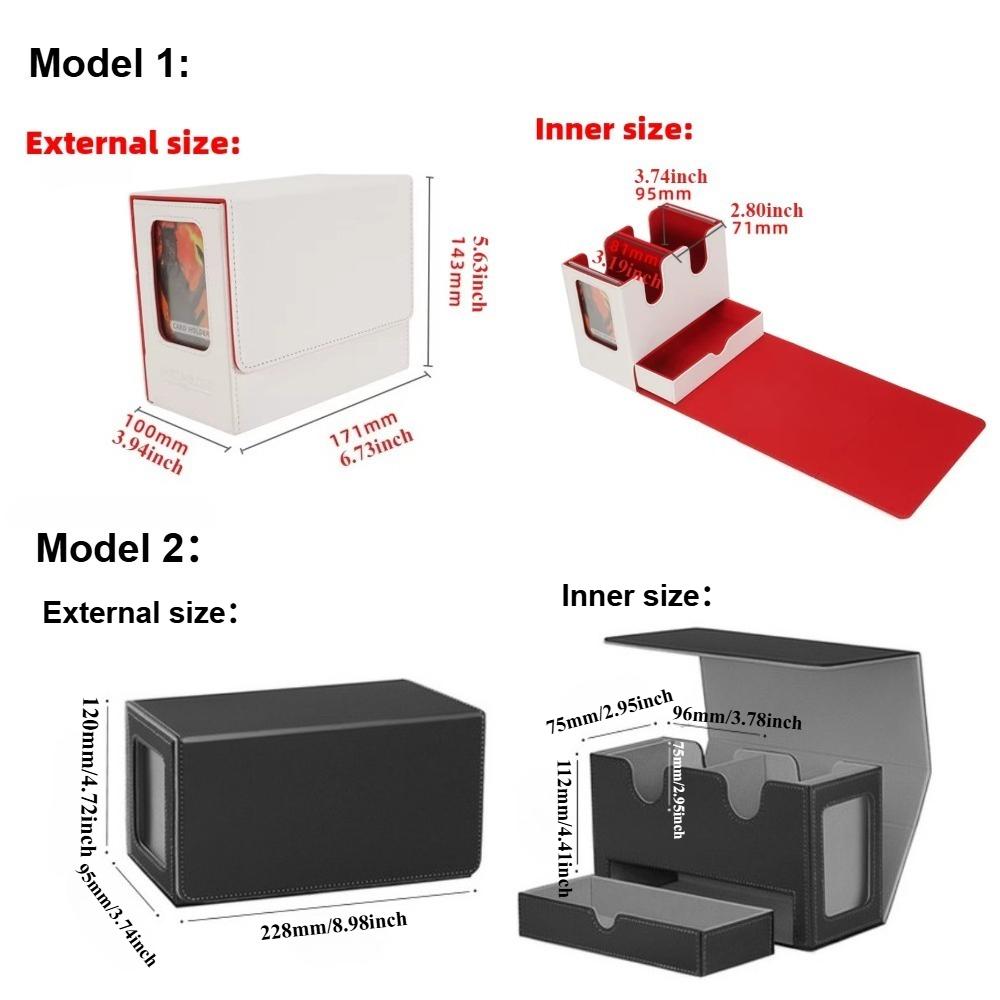 3in1 Deck Box Sports Card Storage Box Fits 200+ Single Sleeved Card Deck Case for MTG TCG CCG Cards with 4 Dividers 2 Toploaders