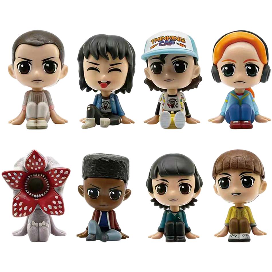 8 BUC Chei de Buzunar Eleven Barb Robin Steve Dustin Figurină Vinil Inel Cheie Model Jucării