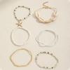 7Pieces Handmade Ocean Bead Bracelet Set Party Jewelry Chain Wristband Resin and Shell Texture for Party and Celebration