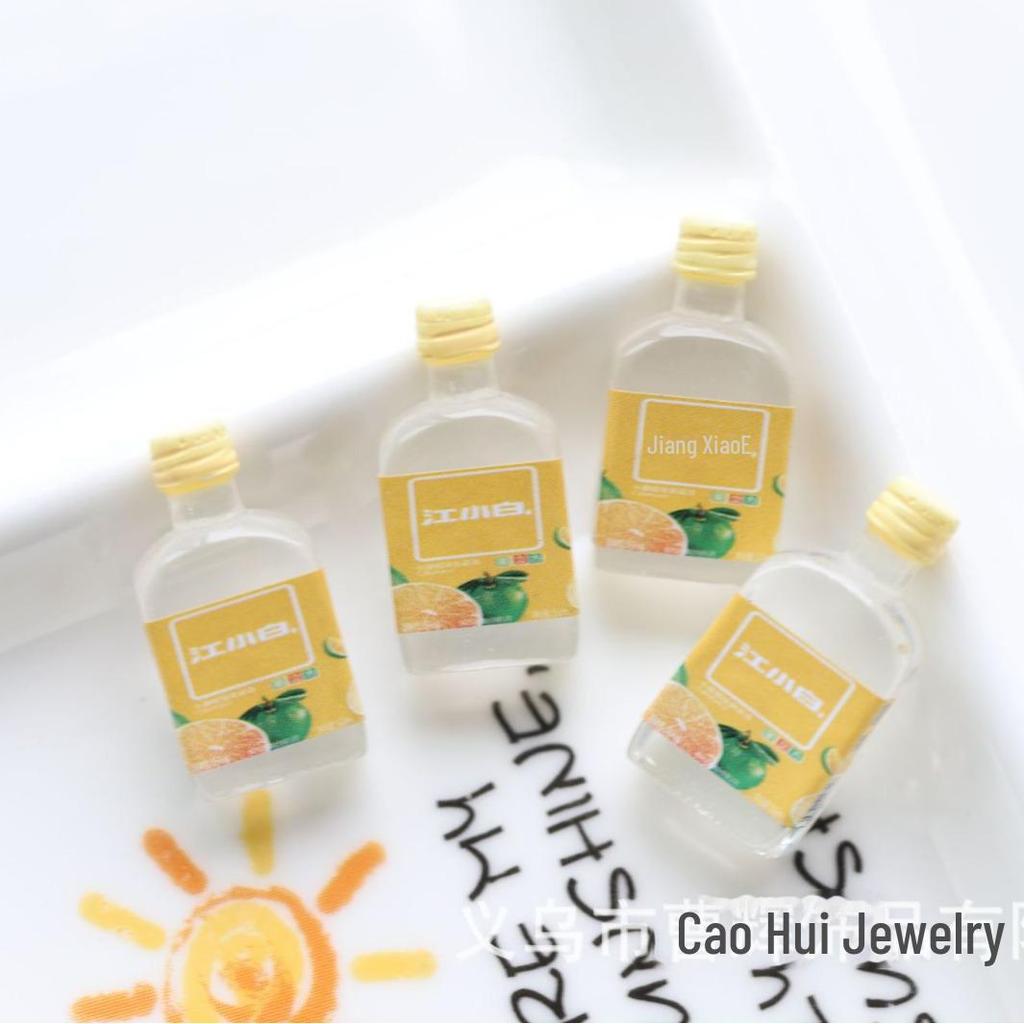 Miniature Resin Beverage Bottle Night Light Ornament for DIY Jewelry