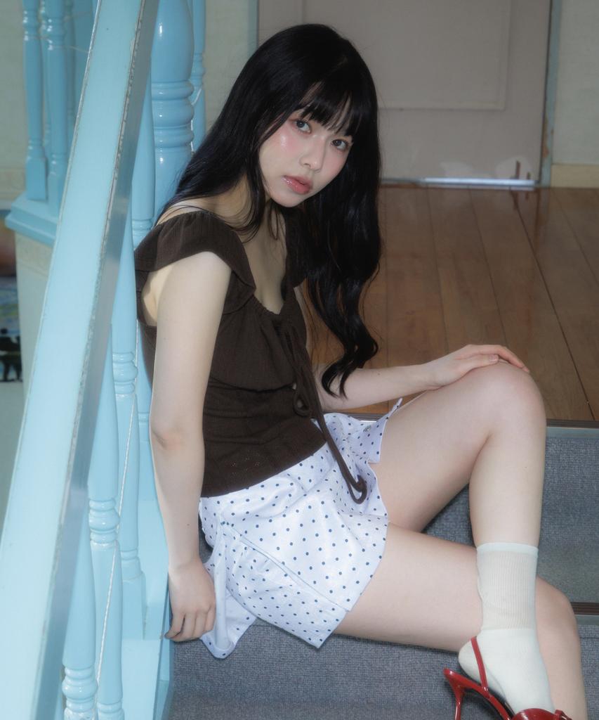 ROSEFRANTZ Ribbon Shirring Sleeveless [Brown]
