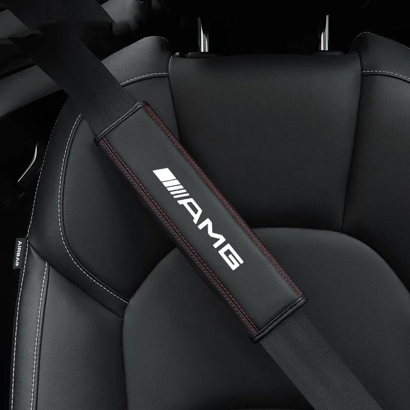 GWRA8 2PC Car Safety Belt Shoulder Cover Protection Pad Auto Accessories For Mercedes Benz AMG W204 W205 W203 W211 W212 W213 W201 W210