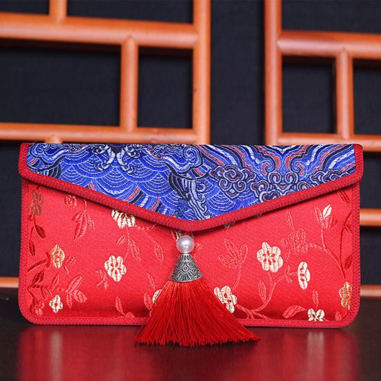 Plic Bani Marry Design Capacitate Mare Măiestrie Exquisită Broderie Atractiv Creativ Decorează Imprimeu Delicat Pânză Damasc Plic Bani