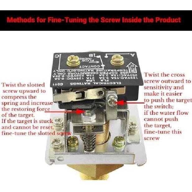 PDT R3/4 HFS-20 Target Flow Controller, Automatic Paddle Type Water Flow Switch, 15A 250V IP54