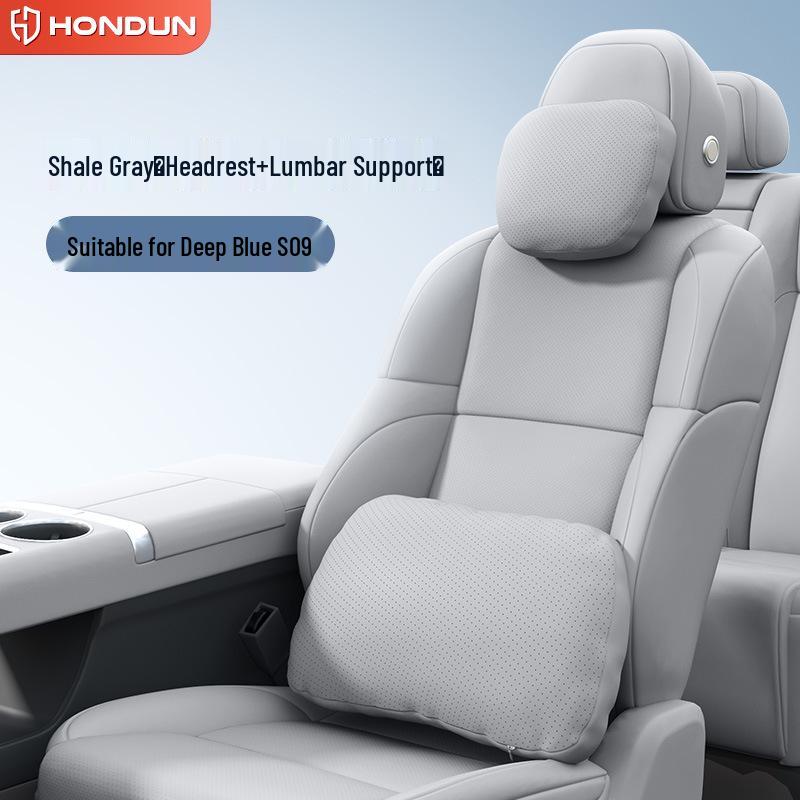 Deep Blue S09 Headrest and Lumbar Support Set - Essential Car Interior Accessories