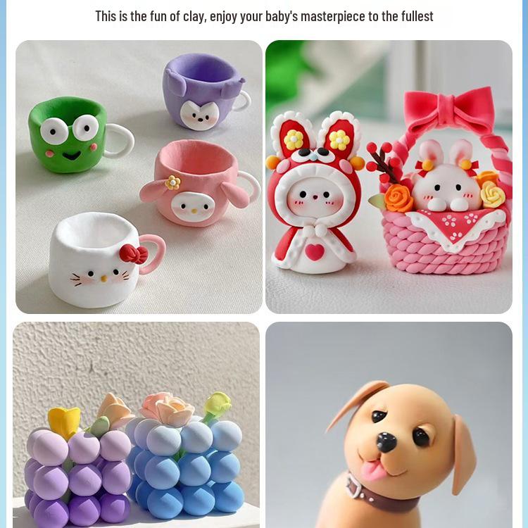 500g White, Black, and Red Clay Pack for Kids - Ideal for Kindergarten & Primary School Projects