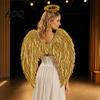Weihnachtsengel Kostüm Flügel für Kinder Gefiederte Flügel Verkleidung Halloween Cosplay Zubehör Kostümparty Auftritt Dunkler Beschützer