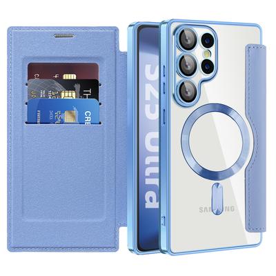 Business Magnetic Cards Solt Wallet Flip Case For Samsung S25 Ultra S24 Plus S23 S22 A16 A26 A36 Book Kickstand Bag RFID Cover