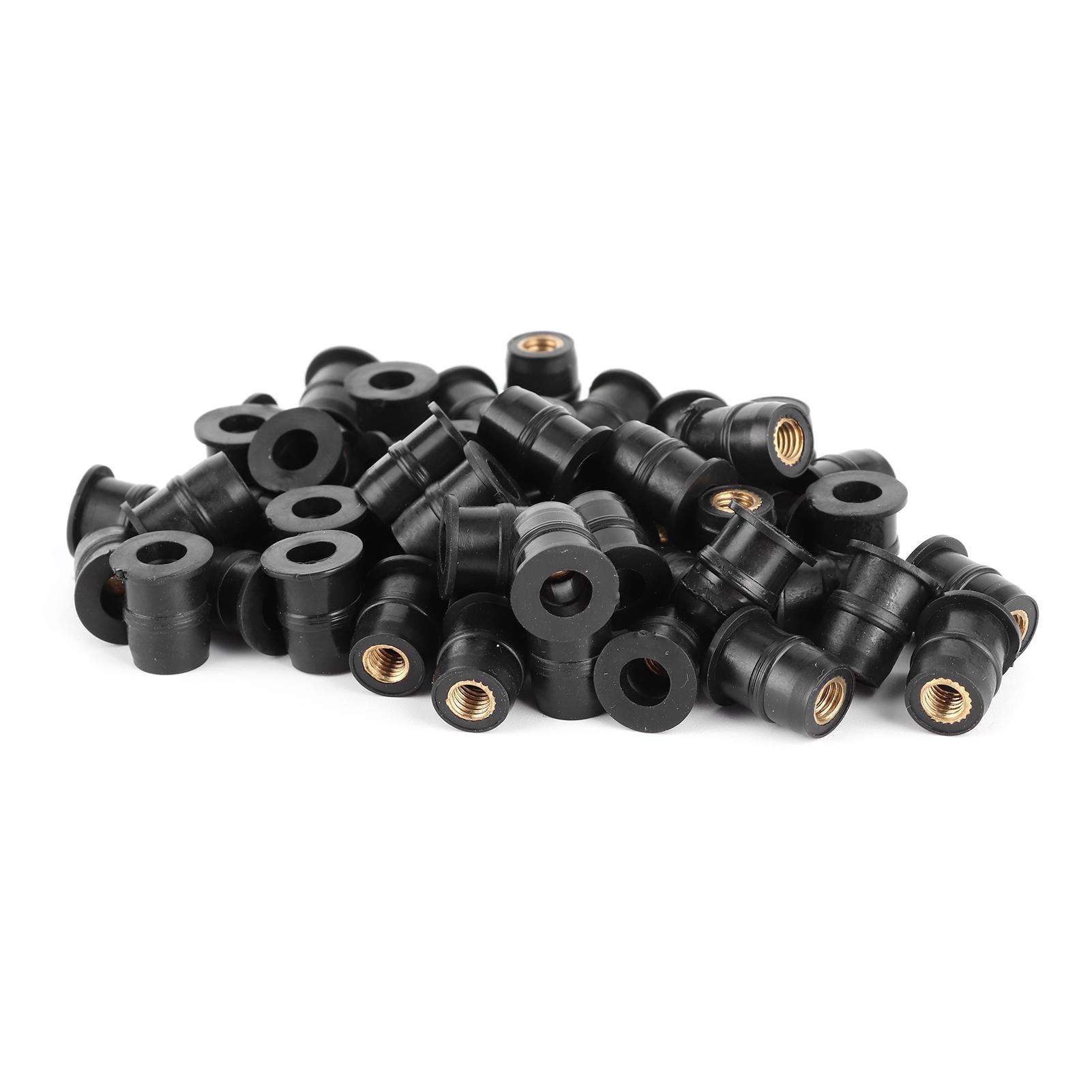 

M5 Rubber Nuts 5mm Metric Motorcycle Windscreen Fairing Fastener Fixing Tool100Pcs