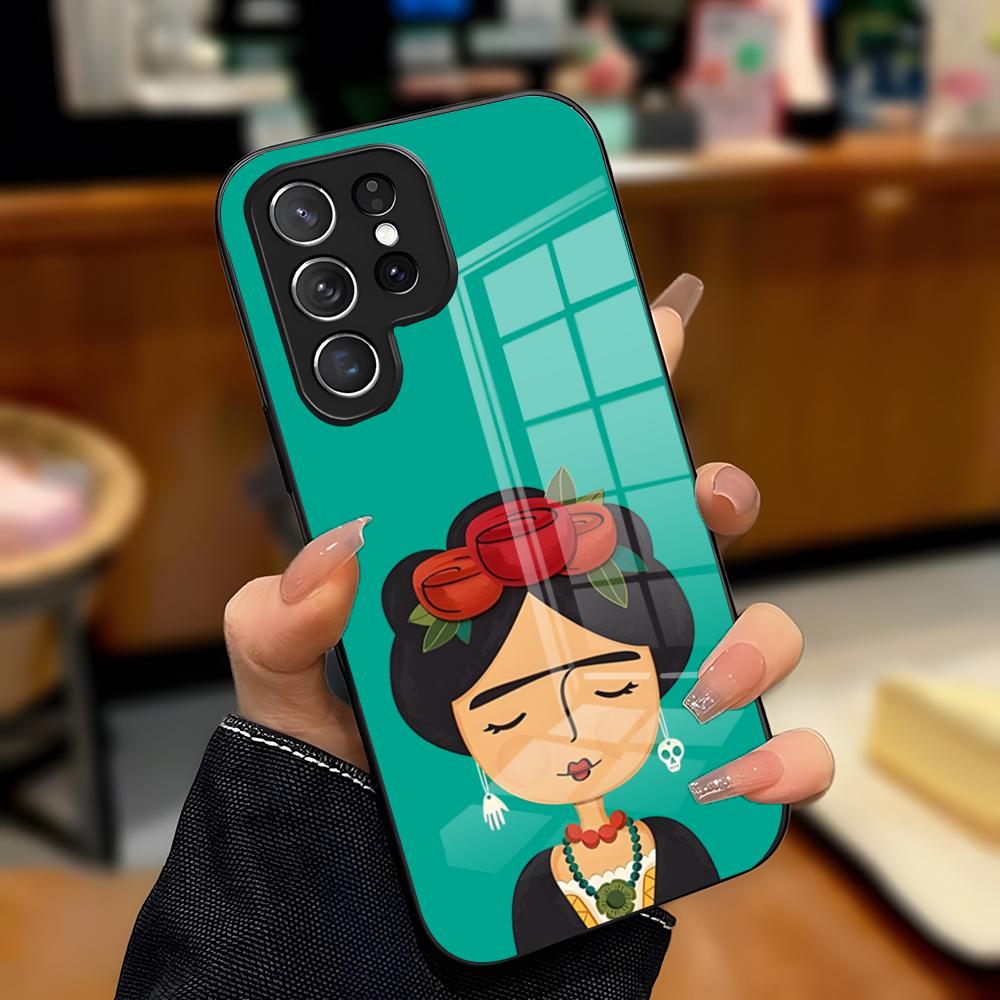 F-Frida Kahlo Handyhülle Für Samsung A25 A13 A33 5G A54 A36 A35 A56 A52 A14 Stoßfeste Glasabdeckung
